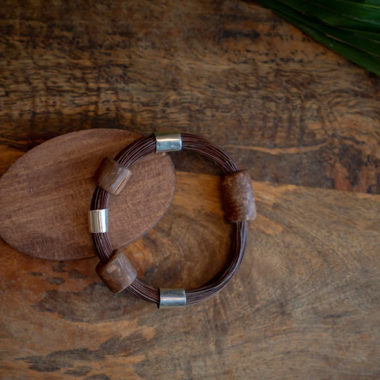 Bracciale Fibra naturale di cocco e argento