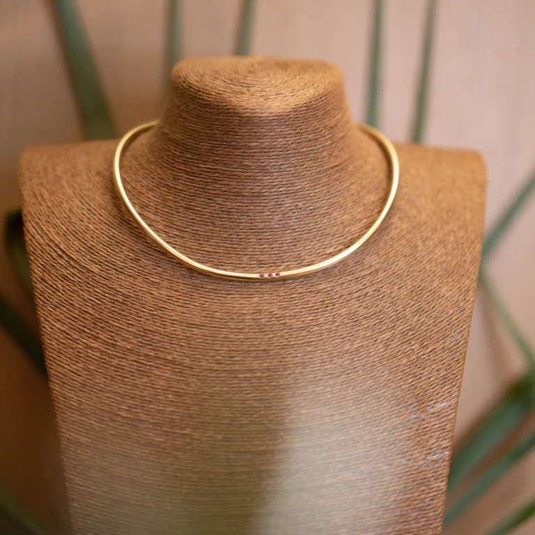 Choker Bastoncino con zirconi rosa
